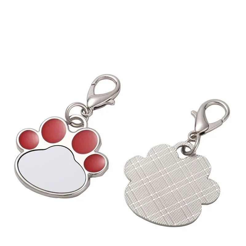 20pcs Metal Keychain Name Tel Keychain Sulimation Anti-lost Dog ID Tag For Custom Personalized Bone Keyring Bone Keychain