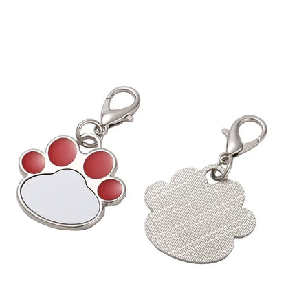 20pcs Metal Keychain Name Tel Keychain Sulimation Anti-lost Dog ID Tag For Custom Personalized Bone Keyring Bone Keychain