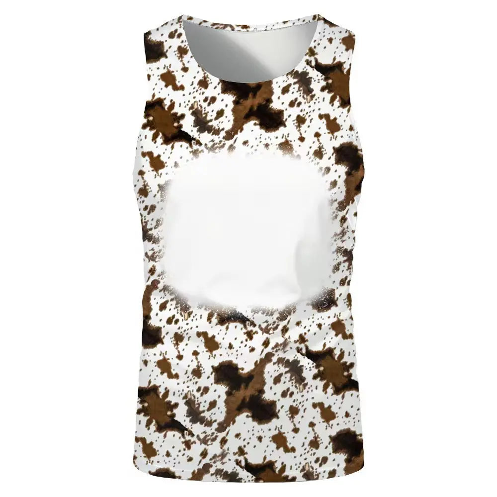 Fashion Underwaist Sublimation Blank Running Sleeveless Tshirts Tee Tops for Thermal Transfer Print Logo