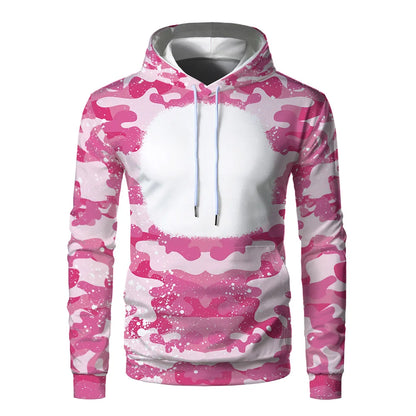 Sublimation Hoodies Fashion Camouflage Print Pullover Sweatshirts Front Blanks Autumn Winter Hoodies For Heat Transfer Print