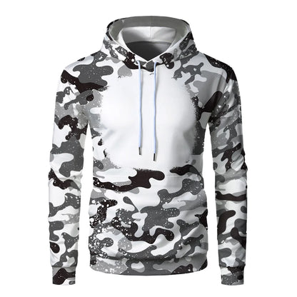 Sublimation Hoodies Fashion Camouflage Print Pullover Sweatshirts Front Blanks Autumn Winter Hoodies For Heat Transfer Print