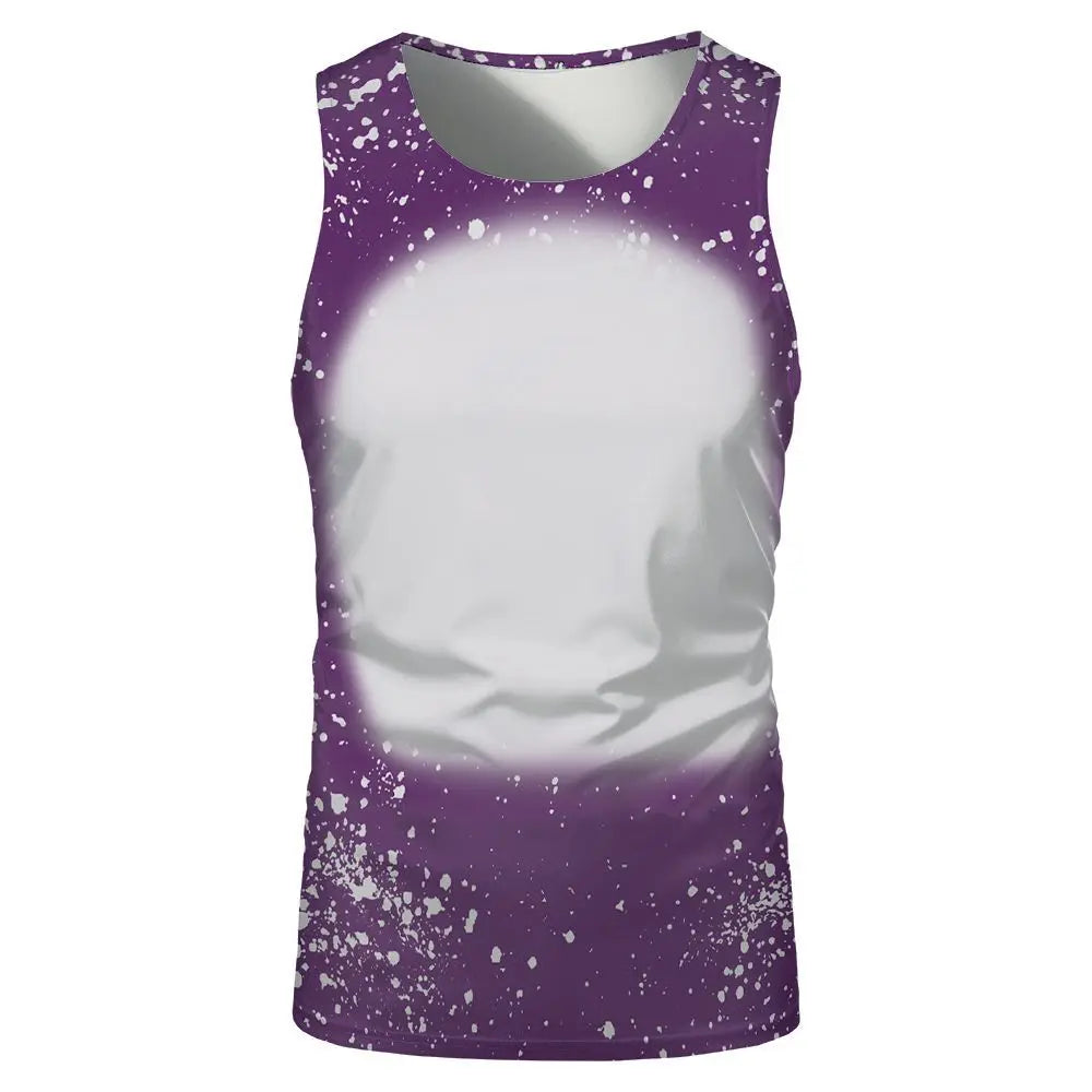 Fashion Underwaist Sublimation Blank Running Sleeveless Tshirts Tee Tops for Thermal Transfer Print Logo