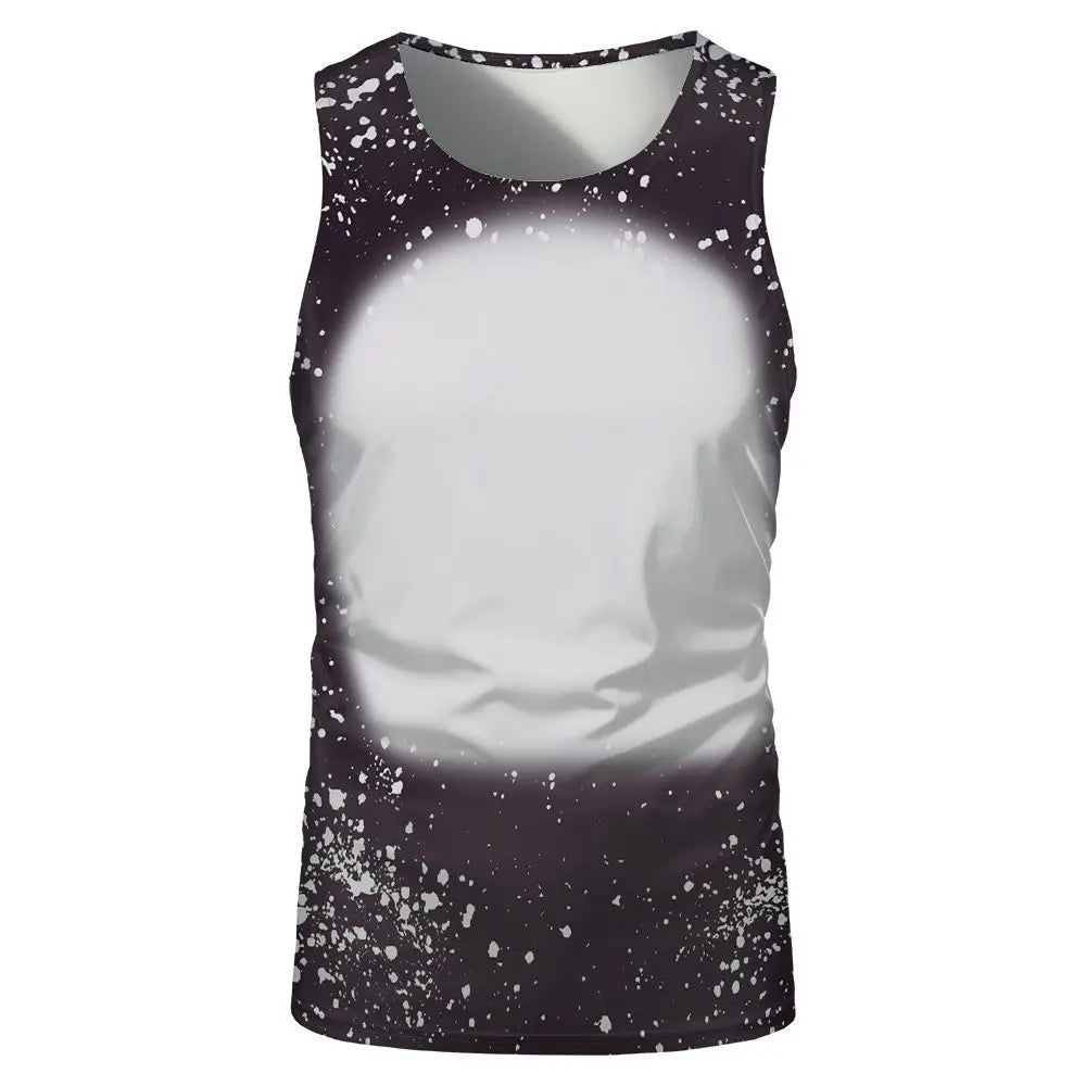 Fashion Underwaist Sublimation Blank Running Sleeveless Tshirts Tee Tops for Thermal Transfer Print Logo