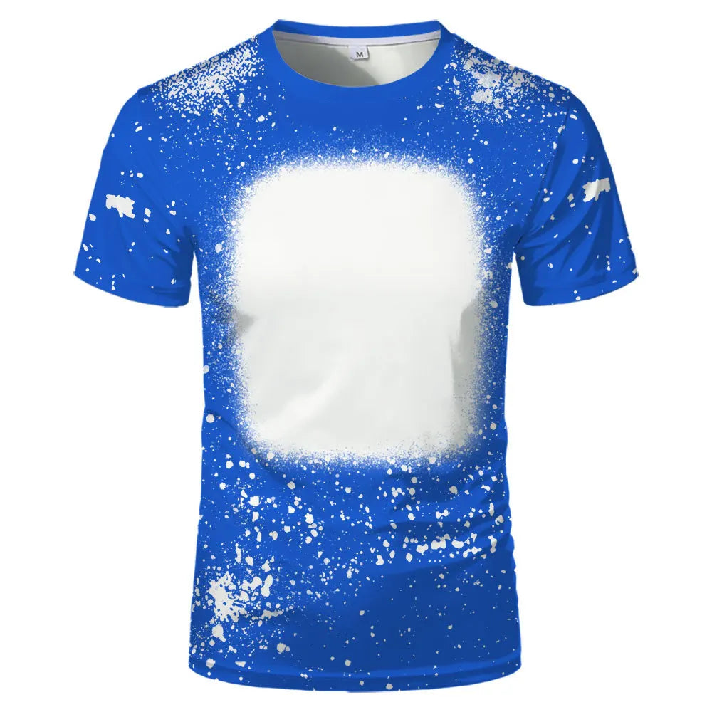 Polyester Tie-dye T-shirts Hip Hop Round Neck Short-Sleeve Sublimation Blank Top Tees for DIY Photo Or Logo
