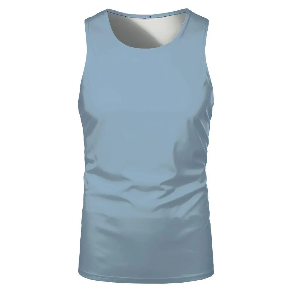 Summer Sleeveless Tshirts 100% Polyester Running Underwaist Tee Tops Heat Transfer Print Blanks Streetwear T-shirts