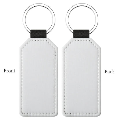 20pcs PU Keychain Key Rings PU Leather Keychain Sublimation Blanks Keyring Small Gifts for Women Car Bag Accessaries DIY Logo