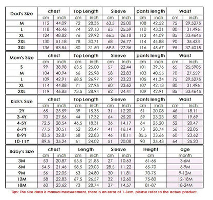 New Xmas Matching Family Outfits Sublimation Blank Tee Shirts Matching Outfits Pajamas Set Mom Dad Kids Sleepwear For DIY Print