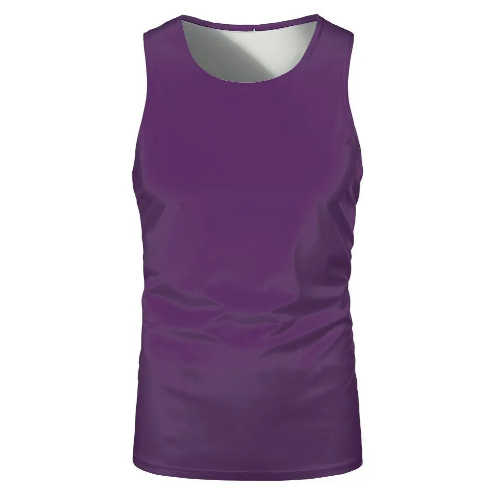 Summer Sleeveless Tshirts 100% Polyester Running Underwaist Tee Tops Heat Transfer Print Blanks Streetwear T-shirts