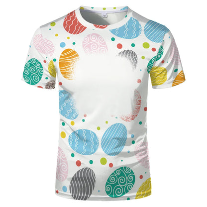 Rabbit Design Tshirt For Easter Cute Child-Parents Family Clothes Tee Tops Sublimation Blank  T-shirts For Heat Transfer Print