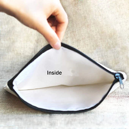 5pcs Polyester Women Wristlets Cosmetic Sublimation Blank Makeup Bag with Zipper Travel Portable Storage Bags For Heat Transfer Print