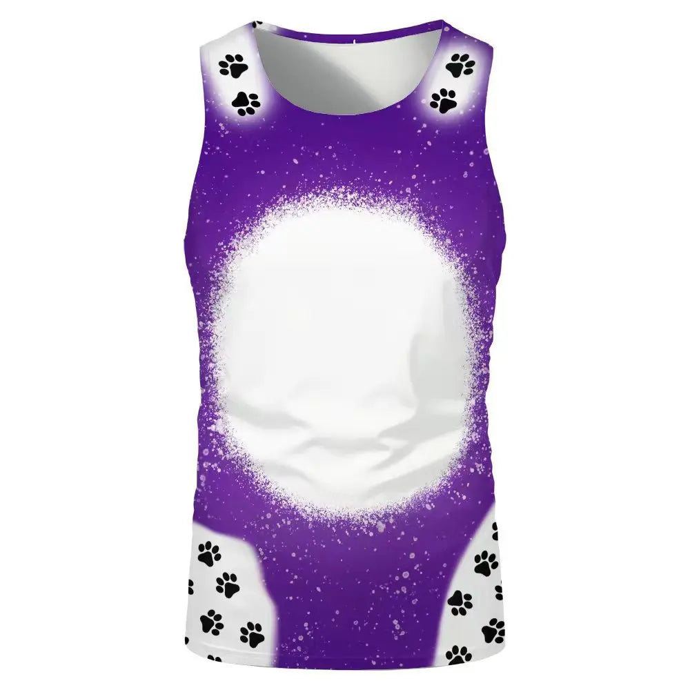 Fashion Underwaist Sublimation Blank Running Sleeveless Tshirts Tee Tops for Thermal Transfer Print Logo