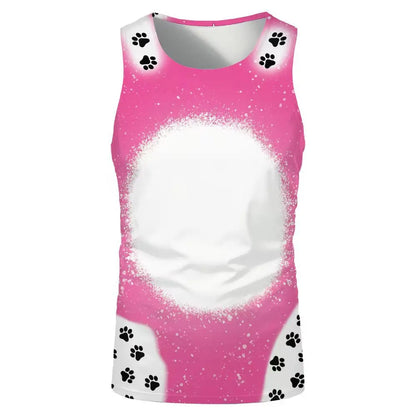 Fashion Underwaist Sublimation Blank Running Sleeveless Tshirts Tee Tops for Thermal Transfer Print Logo