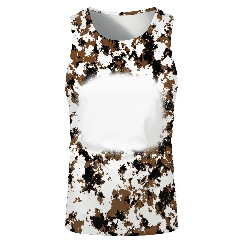 Fashion Underwaist Sublimation Blank Running Sleeveless Tshirts Tee Tops for Thermal Transfer Print Logo