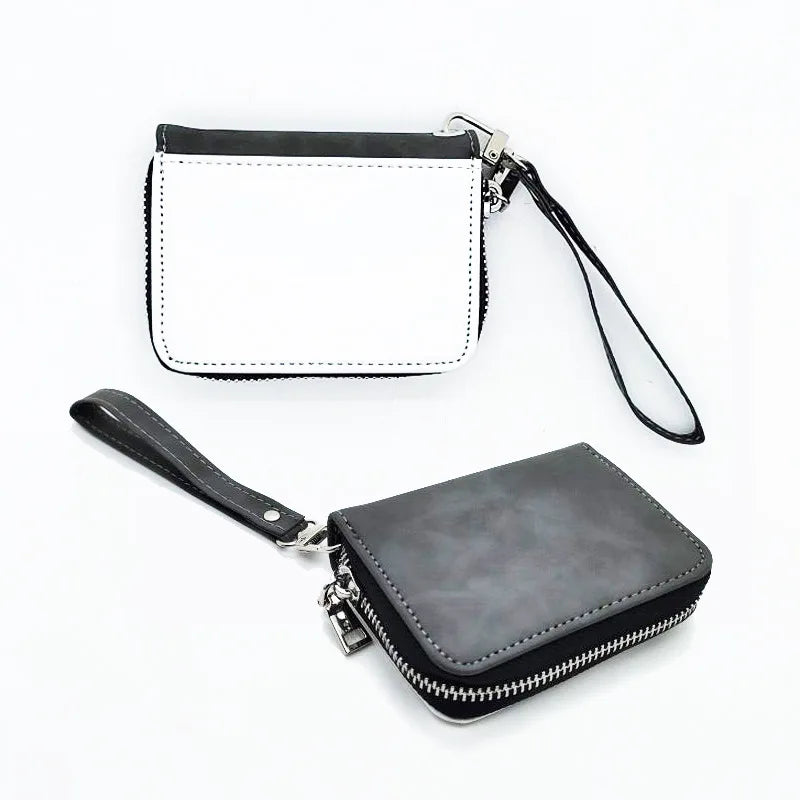 10pcs New Design PU Leather Coin Purse Change Bag With Wristband Sublimation Blank Small Wallet For Heat Transfer Print Festival Gift