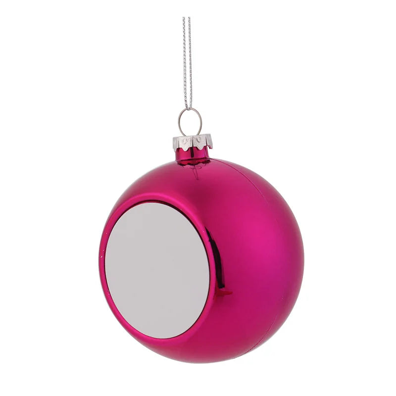 10pcs Sublimation Christmas Ornament Pendant For Xmas Tree Home Decor 8cm Sublimation Blank Christmas Ball Chain