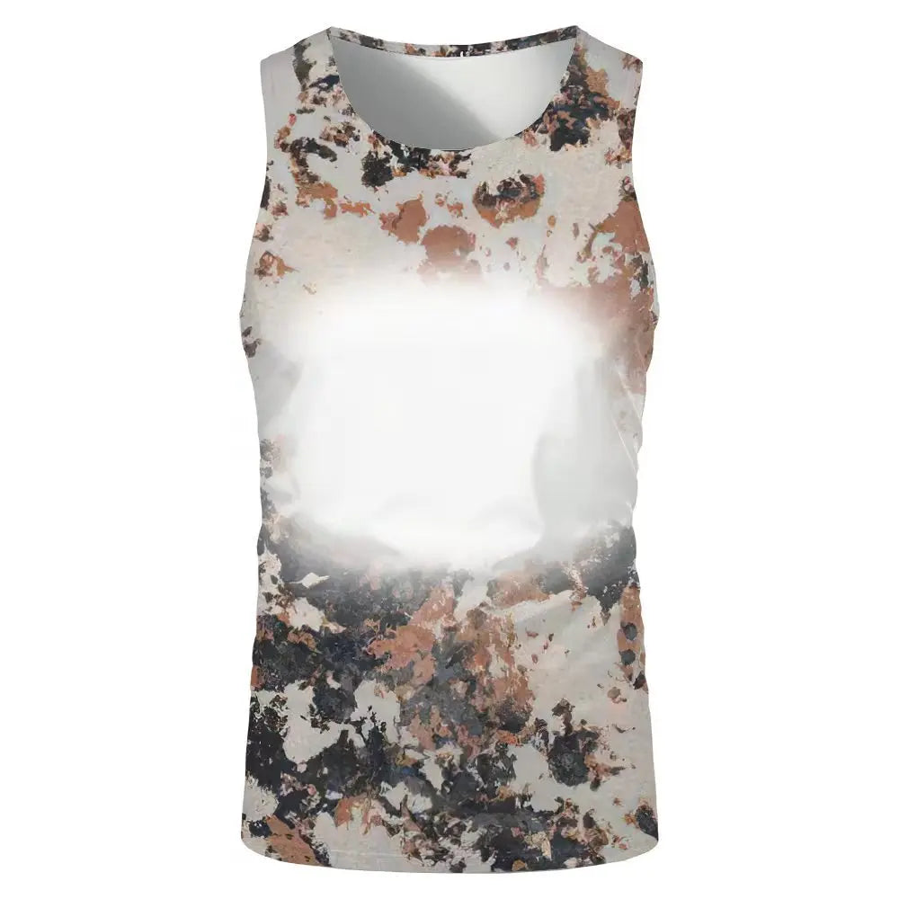 Fashion Underwaist Sublimation Blank Running Sleeveless Tshirts Tee Tops for Thermal Transfer Print Logo