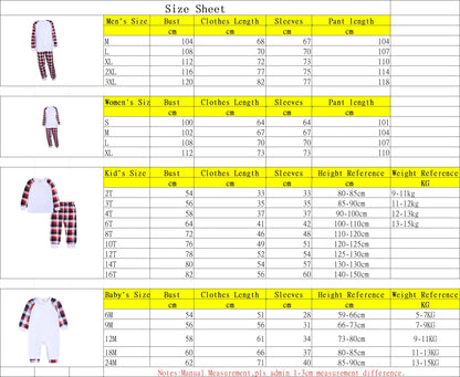 Xmas Matching Family Outfits Sublimation Tshirts Blank Parent-Child Pajamas Set Mom Dad Kids Sleepwear For Heat Transfer Print