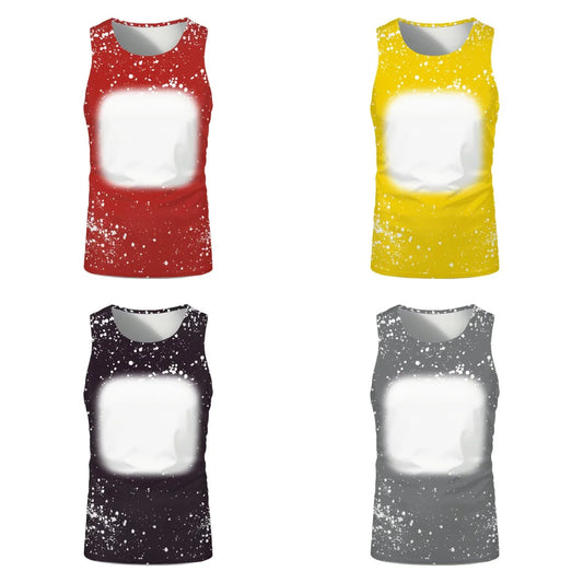 Summer Sleeveless Tops Sublimation Blanks Streetwear T-shirts Running Underwaist Tee Tops for Thermal Transfer Print Logo