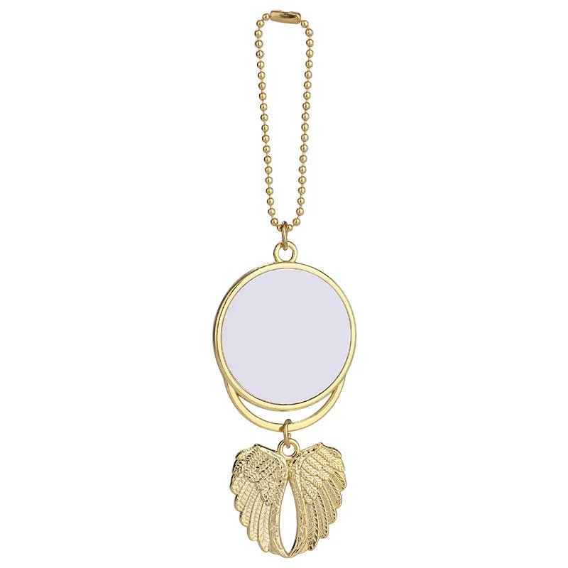 10pcs Sublimation Blank  Tree Bell Kaychain Bell Shape Pendant Ornaments For Heat Transfer Print Creative Gift