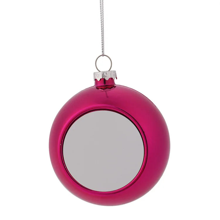 10pcs Sublimation Christmas Ornament Pendant For Xmas Tree Home Decor 8cm Sublimation Blank Christmas Ball Chain