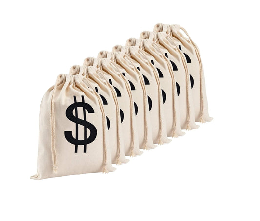 20pcs Sublimation Blank Linen Gift Bag New Year Christmas Tree Hanging Money Bags Promotional Drawstring Bags For Heat Transfer Print