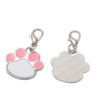 20pcs Metal Keychain Name Tel Keychain Sulimation Anti-lost Dog ID Tag For Custom Personalized Bone Keyring Bone Keychain