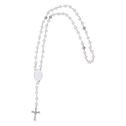 20pcs Rosary Necklace Sublimation Blanks Candy Color Beads Necklace Jewelry Creative Gift For Customize Valentine's Day Birthday etc.