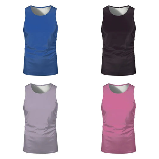 Summer Sleeveless Tshirts 100% Polyester Running Underwaist Tee Tops Heat Transfer Print Blanks Streetwear T-shirts