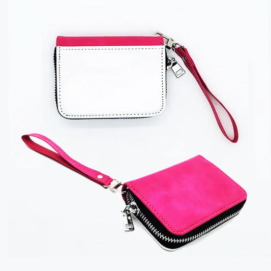 10pcs New Design PU Leather Coin Purse Change Bag With Wristband Sublimation Blank Small Wallet For Heat Transfer Print Festival Gift