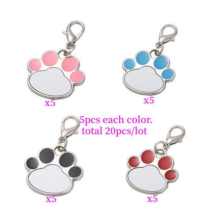 20pcs Metal Keychain Name Tel Keychain Sulimation Anti-lost Dog ID Tag For Custom Personalized Bone Keyring Bone Keychain