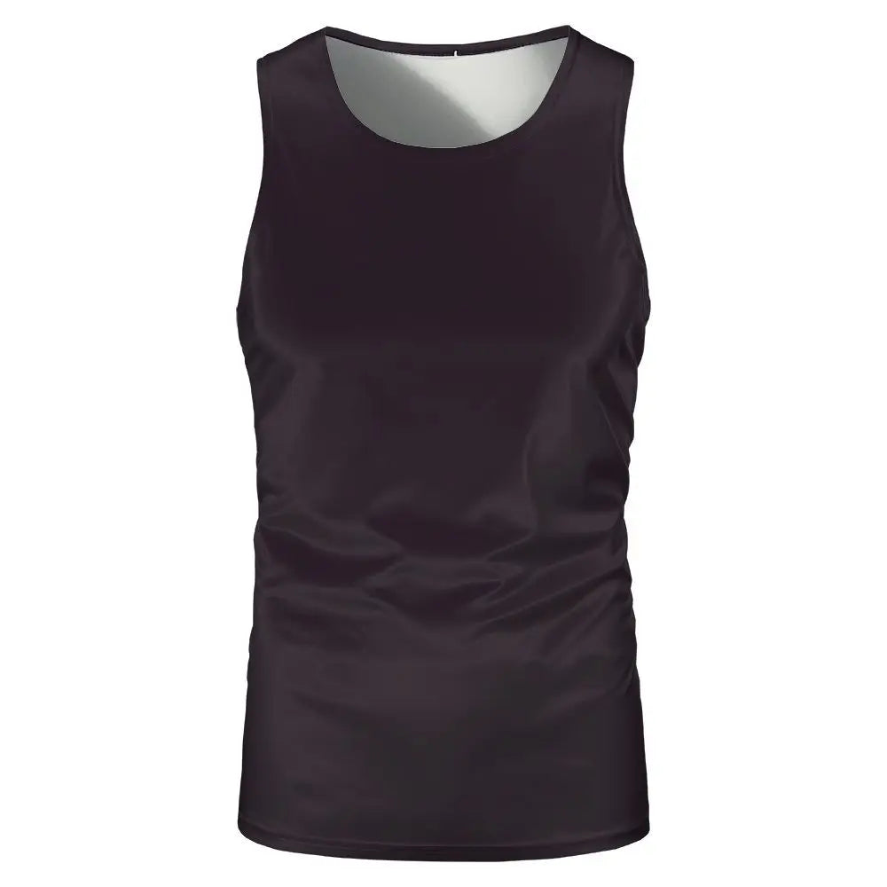 Summer Sleeveless Tshirts 100% Polyester Running Underwaist Tee Tops Heat Transfer Print Blanks Streetwear T-shirts