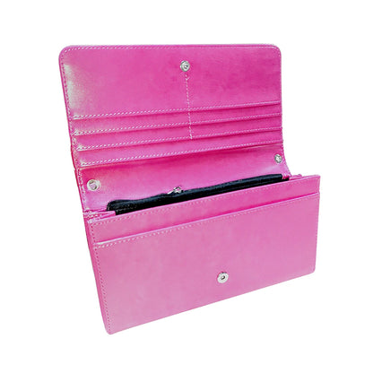 5 Pieces Sublimation Blank Women Pink Long Wallet Fashion Ladies PU Leather Wallets Large Capacity  Buckle Leather Clutch Wallet